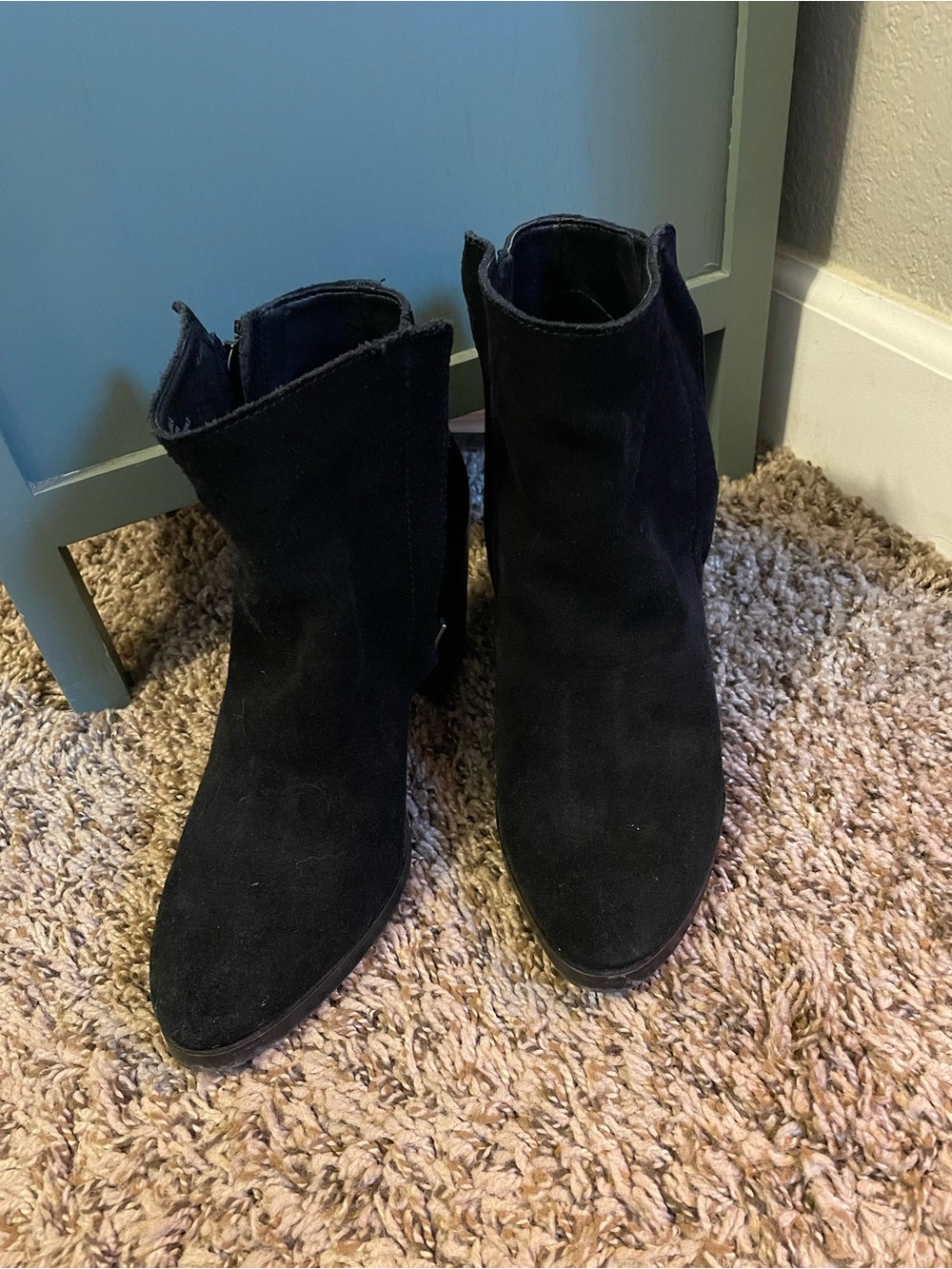 Dolce Vita Black Suede Pointed Ankle Booties
